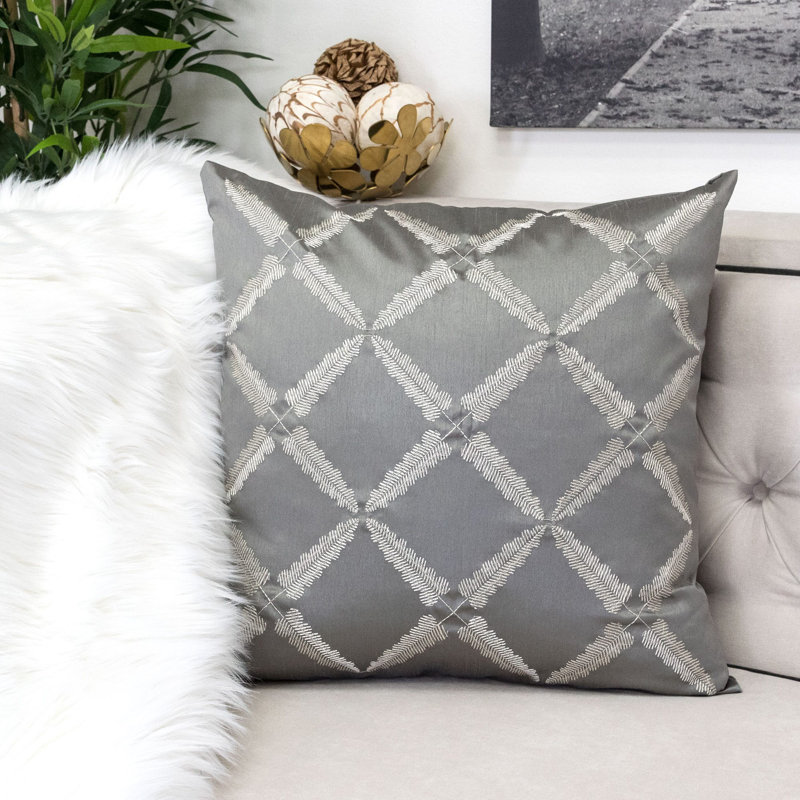 Valriya Embroidered Outdoor Throw Pillow