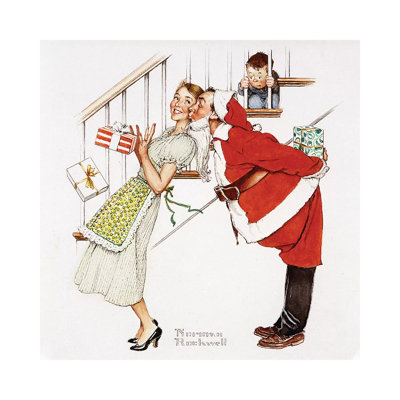 Christmas Surprise by Norman Rockwell - Wrapped Canvas Painting