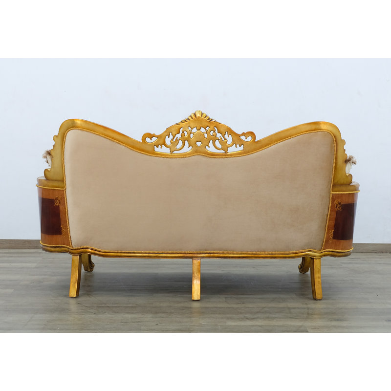 Maggiolini Loveseat, Dark Gold, Gold, beige, light brown