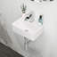 Lavabo de salle de bain mural rectangulaire en céramique blanc 14,5 x 10 pouces avec trou de robinet simple