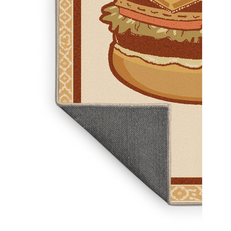 Tapis marocain décontracté moelleux moelleux en hamburger beige, 5 x 7