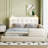 Cozy Queen Size Platform Bed With Built-In Reading Lamps - White Lights For Relaxation-1652124716