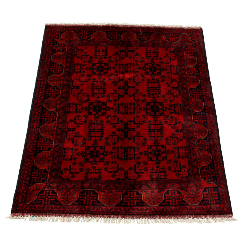 Tapis décoratif en laine noué à la main de conception unique 4 pi 10 po x 6 pi 2 po Deri