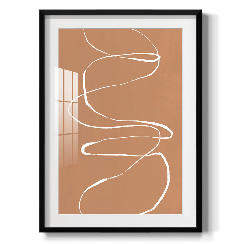 «Terracotta Drift I», reproduction encadrée de qualité supérieure - prête à être accrochée, H 20 po x l 16 po, Blanc