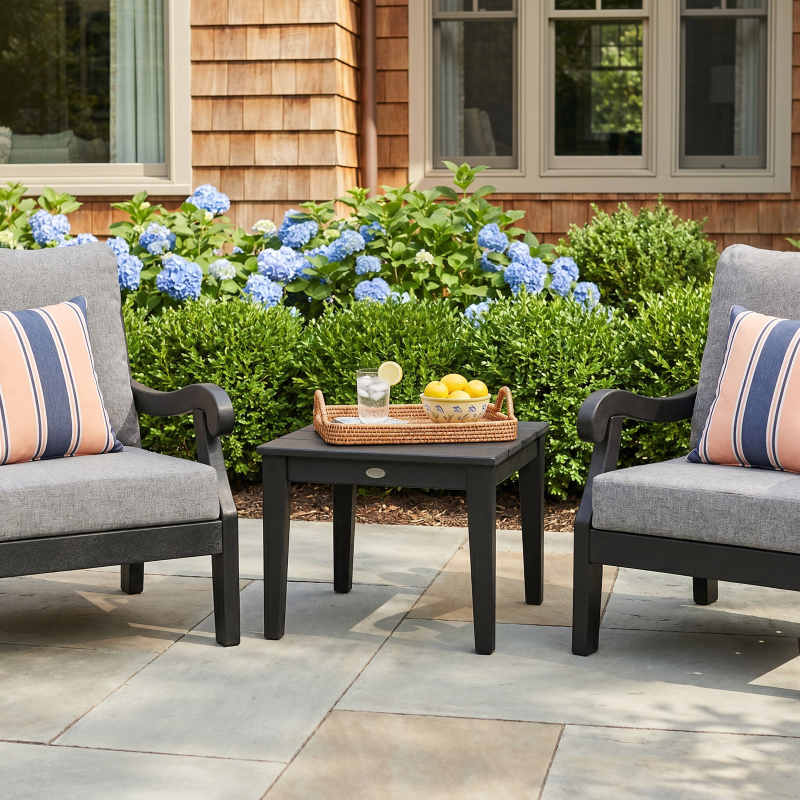 POLYWOOD x Birch Lane Verlyn 3-Piece Deep Seating Set, Dune Burlap Cushion/Sand Frame
