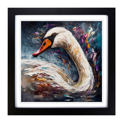 Swan Expressionism - Framed Print