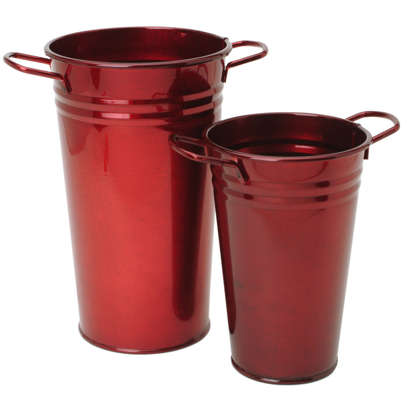 Ensemble de vases de table émaillés 2 pièces Lawton, Rouge