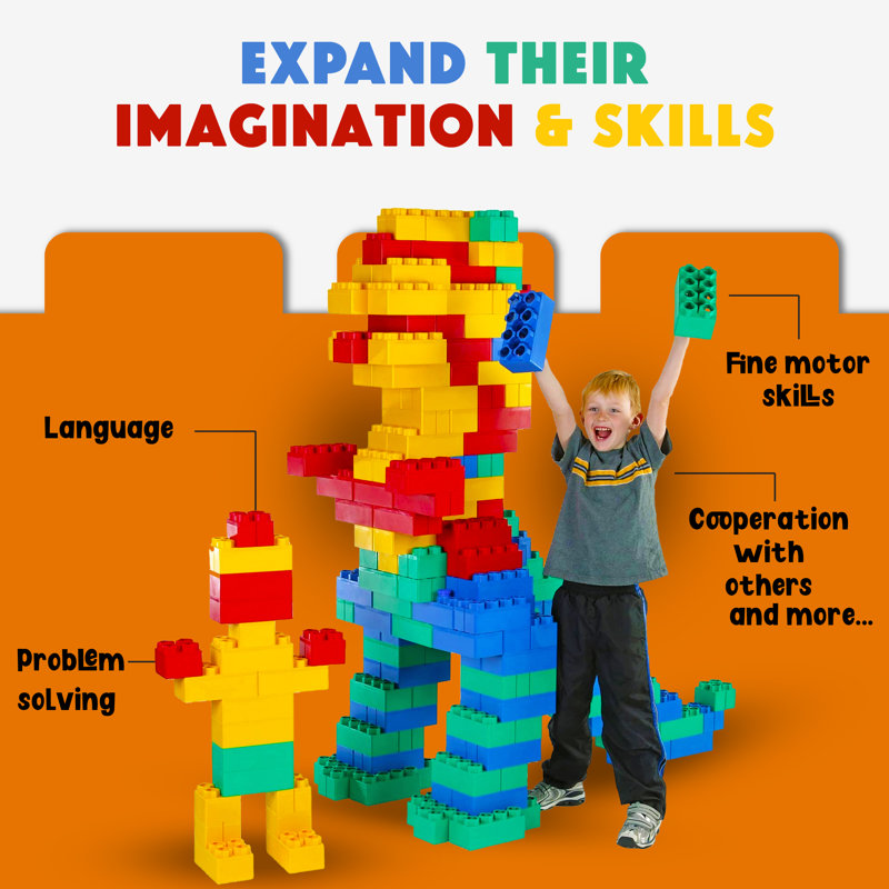 Biggo Jumbo Multicolor Plastic Building Blocks Set for Kids