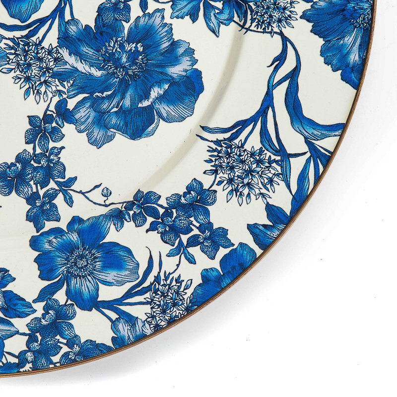 Sterling English Garden Enamel Serving Platter, Blue/White