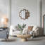 Miroir d'appoint 31 "x 30" en bois avec cadre unique, miroir mural pour le hall d'entrée de la chambre à coucher du salon