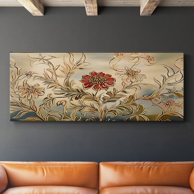 Botanical Series-CECVI- Toile tendue avec châssis - Prêt à accrocher, H 12 po x l 30 po