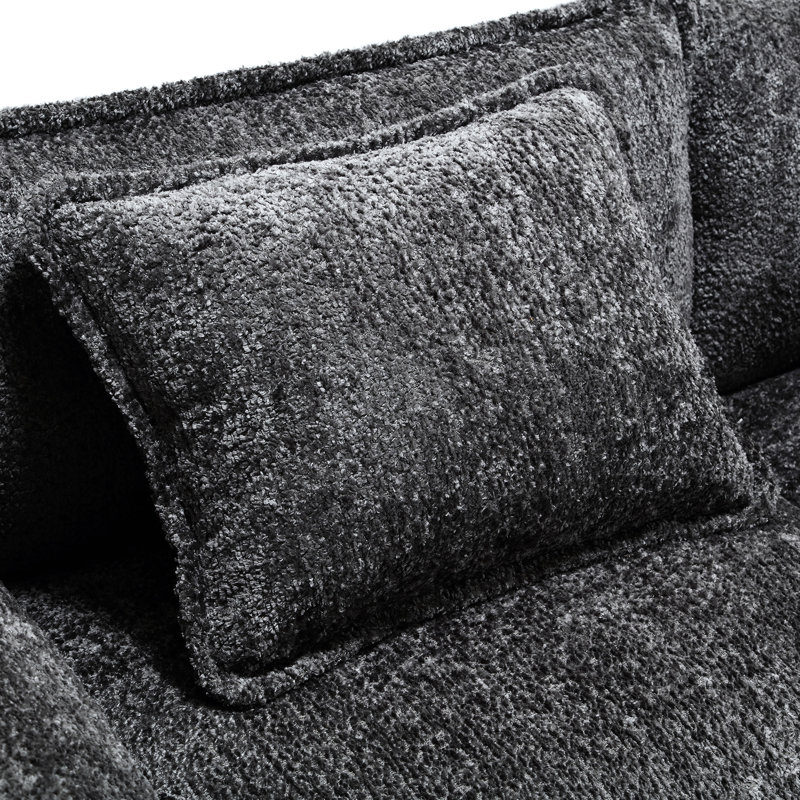 Spacieux et modulaire en forme de L - Canapé en nuage de chenille confortable de 112 po avec mousse à mémoire de forme, mobile, à long terme, en mousse à mémoire de forme modulaire et amovible, avec repose-pieds confortable
