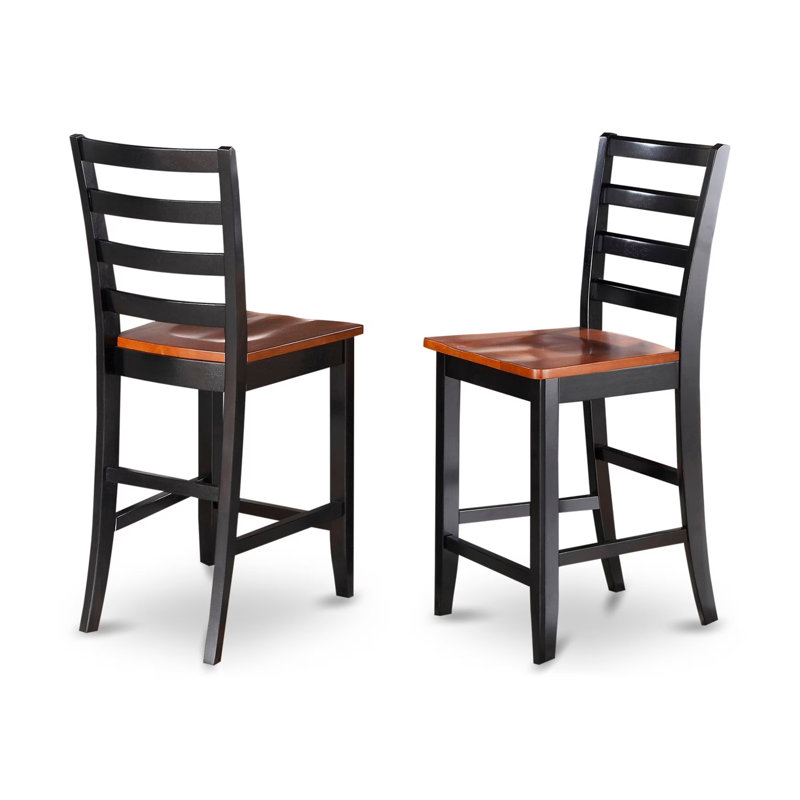 Ensemble de salle à manger à hauteur de comptoir 3 pièces pour petits espaces comprenant une table de salle à manger carrée et 2 chaises en bois, 36 po x 36 po, noir et cerise