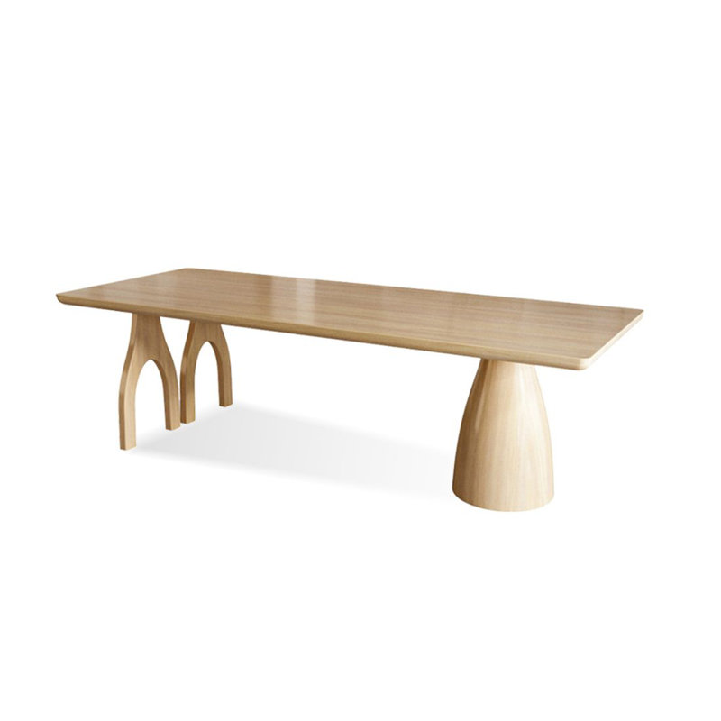 Burlywood Rectangular Solid Dining Table For Dining Room/Kitchen, 29.53"H x 78.74"L x 31.5"W