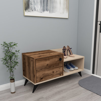 6 - Pair Shoe Storage Cabinet and Shoe Rack