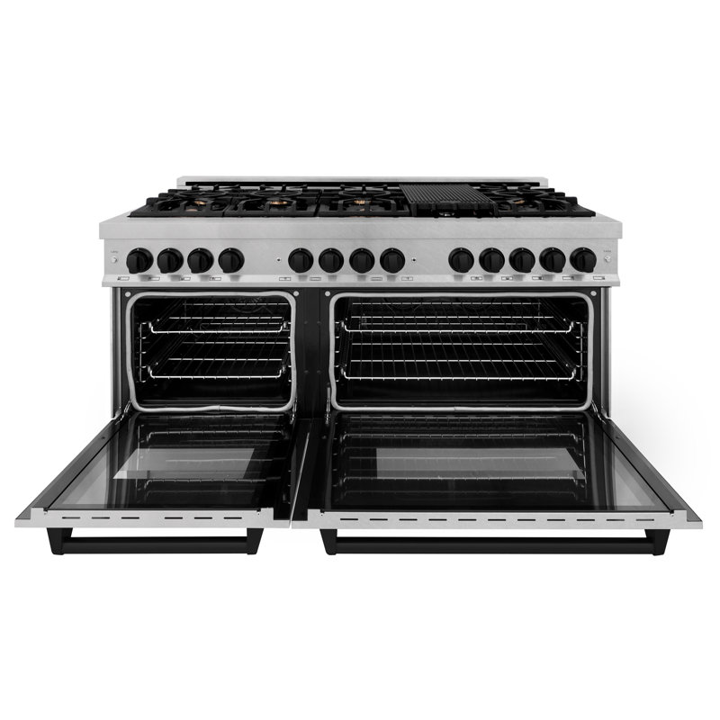 ZLINE Autograph 60" Legacy Dual Fuel Range, Stainless Steel/Matte Black Accents