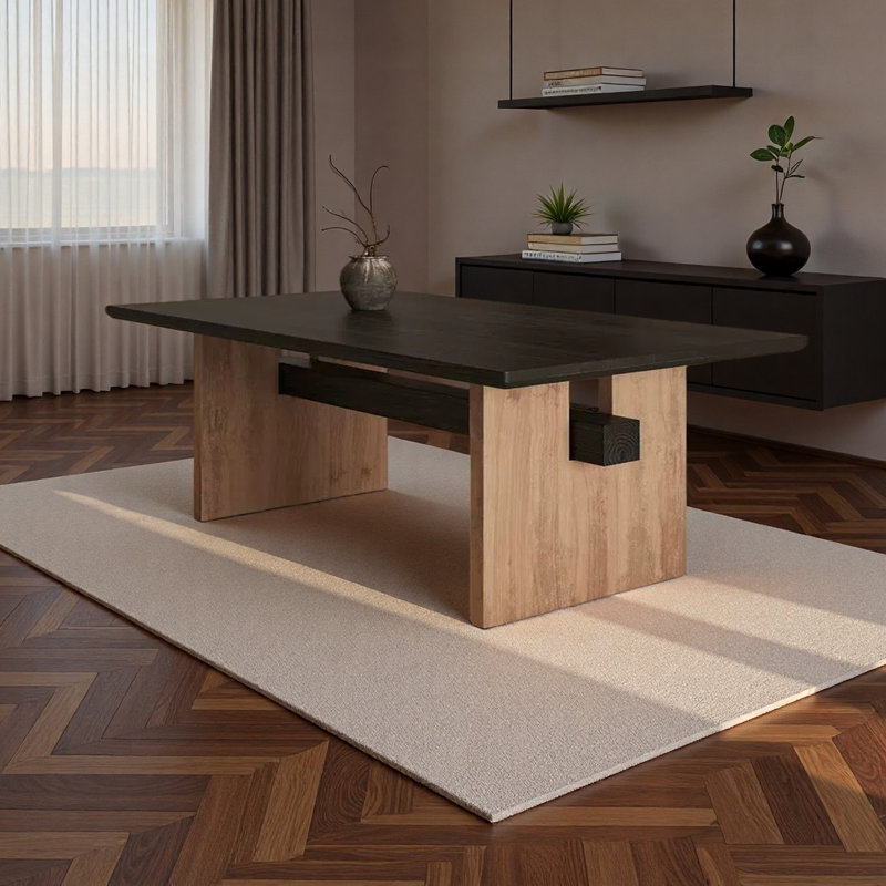Bureau rectangulaire de style rétro, H 29,53 po x l 70,87 po x P 27,56 po