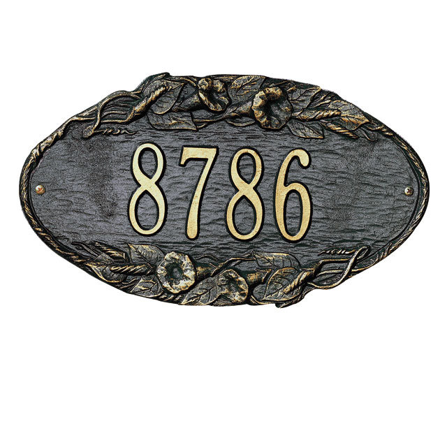 1-Line Wall Address Plaque, Pewter and Silver, Yes