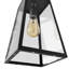 Lanterne suspendue d'extérieur, luminaire suspendu d'extérieur résistant à la rouille et aux intempéries avec chaîne réglable, ampoule E26 incluse, lumière de porche trapézoïdale noir mat pour le balcon du patio de l'entrée