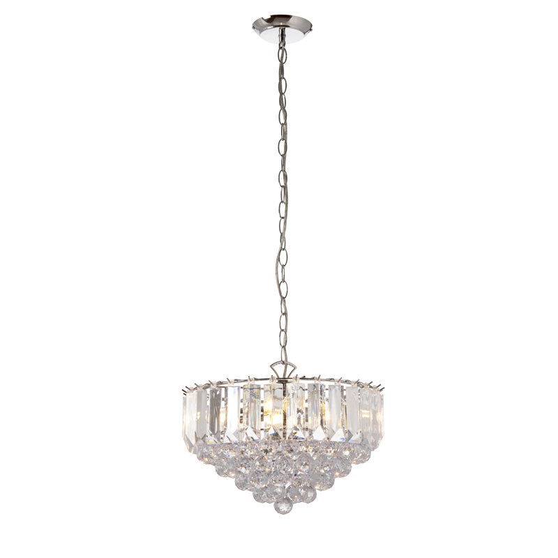 Kacey Crystal Chandelier, 30.5cm H x 38 cm W x 38 cm D, Chrome, 3