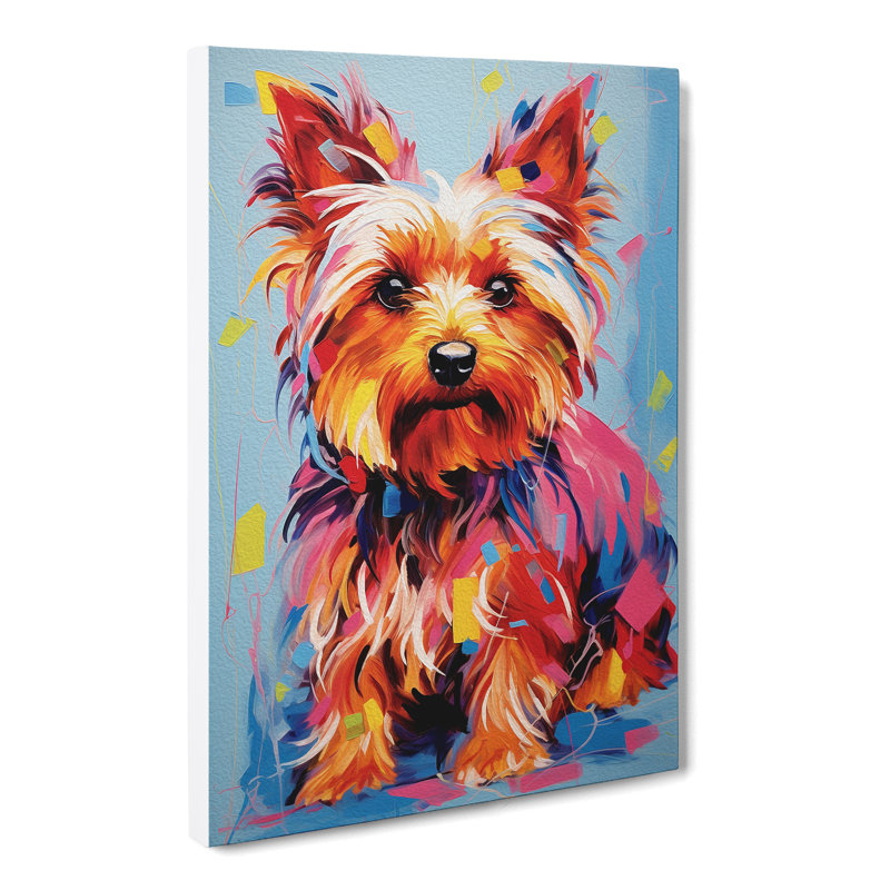 Yorkshire Terrier Expressionism - Wrapped Canvas, 76cm H x 50cm W x 3cm D
