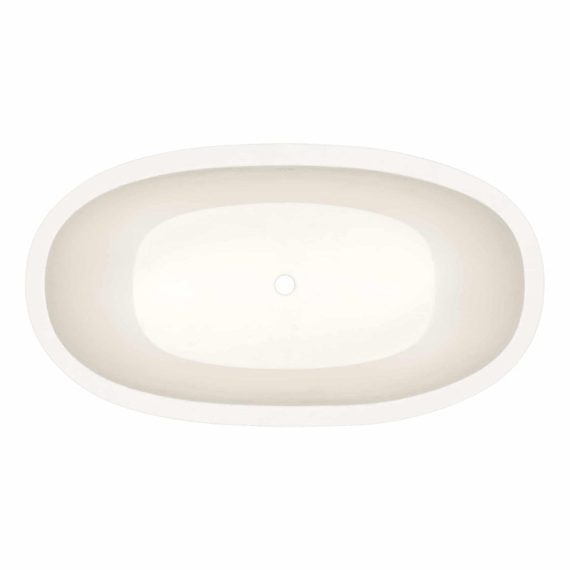 Avalon NativeStone Freestanding Soaking Cement Bathtub, Pearl, 22" H x 36" W x 66" L