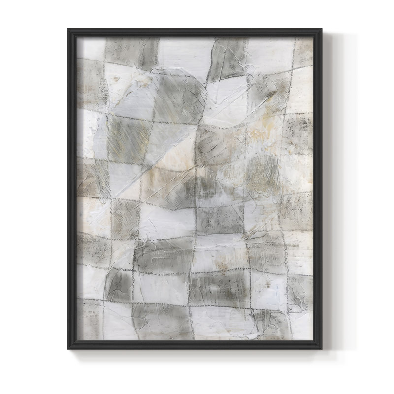 «Rustic Textile I», reproduction encadrée - bois massif, Noir, noir, noir, noir, H 30 po x l 24 po