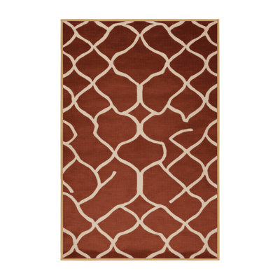 Tapis brun treillis lavable à la machine