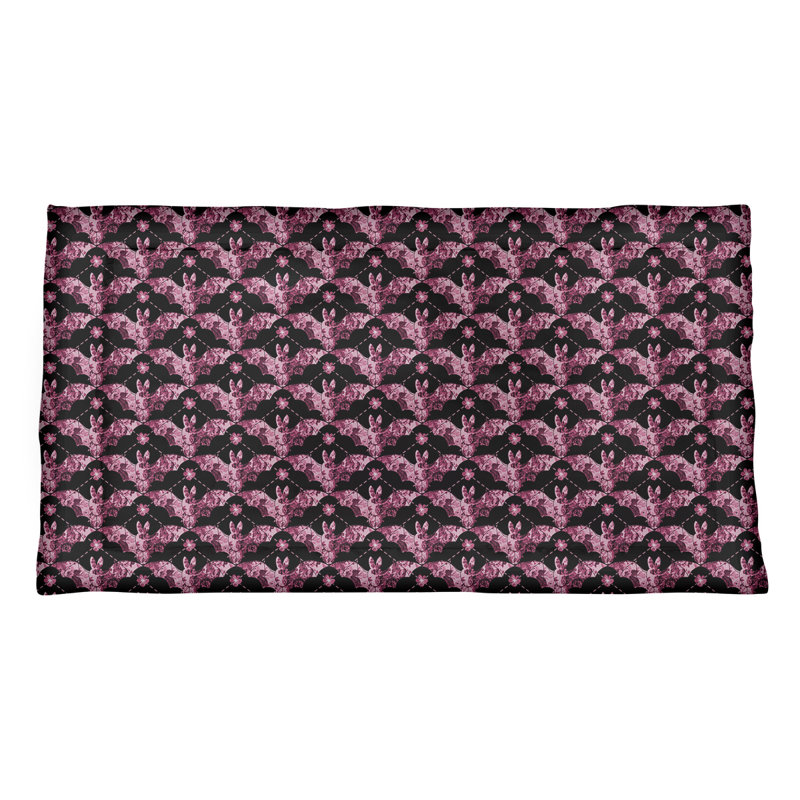 Taie décorative Katelyn Elizabeth Rainbow Bats, Simple standard, Polyester, Rose