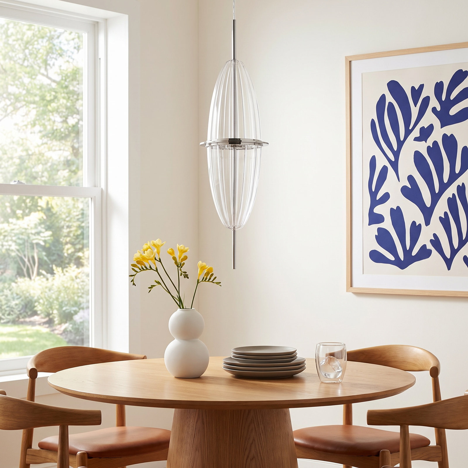 Alic Single Light Acrylic Stainless Steel Dimmable LED Pendant