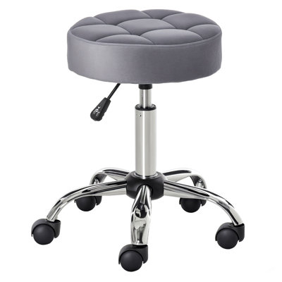 Office Chair Round Rolling Stool With Height Adjustable Lift, Vanity Chair