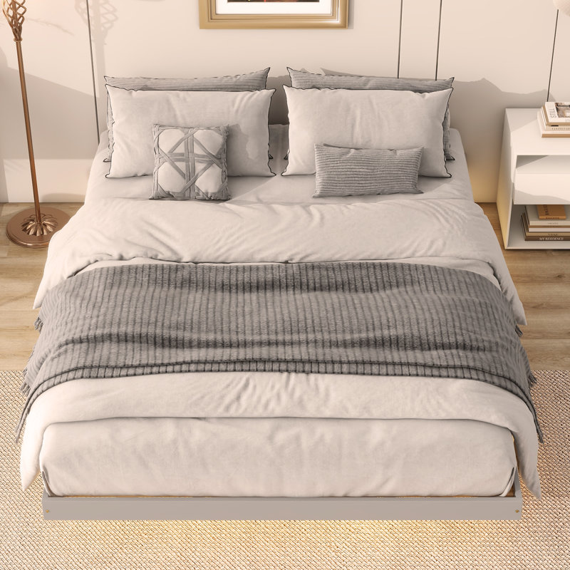Barcroft Platform Bed with LED Lights, Gray, Queen