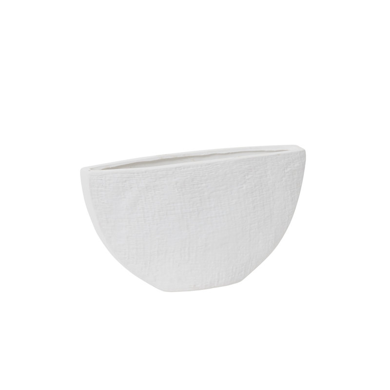 Pot à fleurs Geof, Blanc, H 5,75 po x l 10,5 po x P 2,5 po