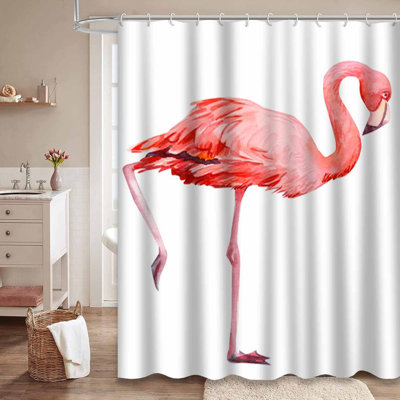 Beaux oiseaux, flamant rose, aquarelle, art animalier abstrait blanc avec 12 crochets