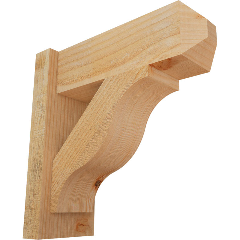 Persienne en bois rustique Funston Craftsman, Sapin Douglas de 6 po (sciage brut), P 16 po x H 16 po