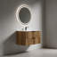 Meuble-lavabo mural 36 po avec panneau cannelé 3D et lavabo intégré en céramique