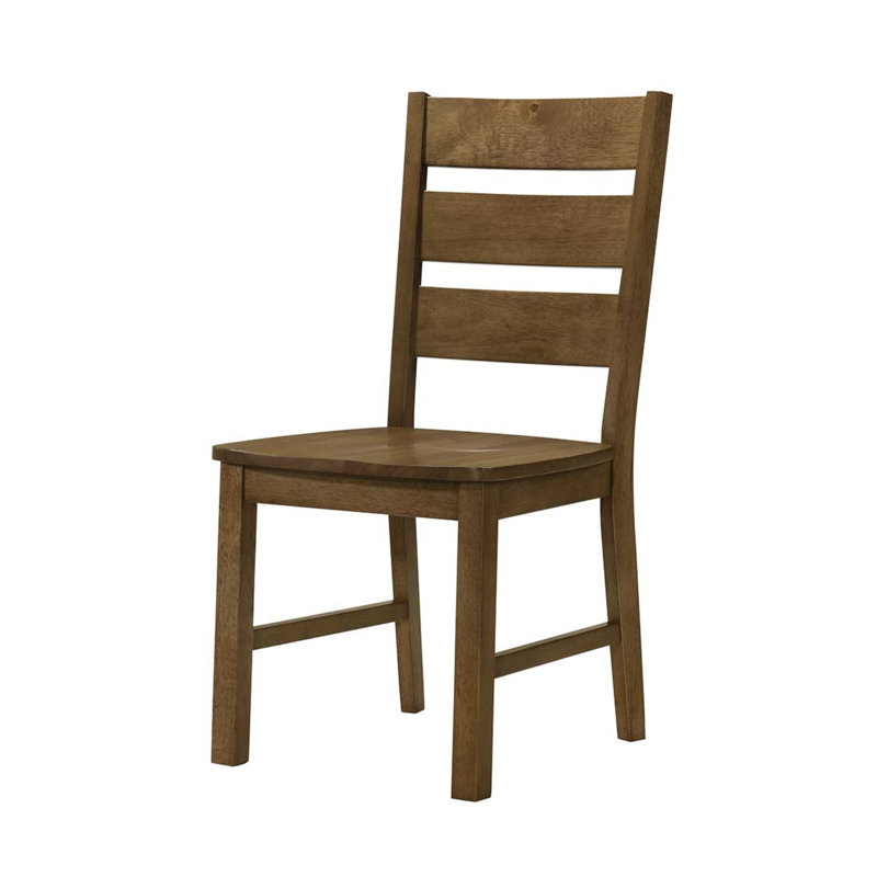 Almeda Rustic Solid Wood Ladder Back Dining Chair, Brown