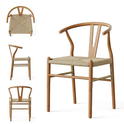 Wishbone Chair Solid Wood Y-Back Dining Chairs