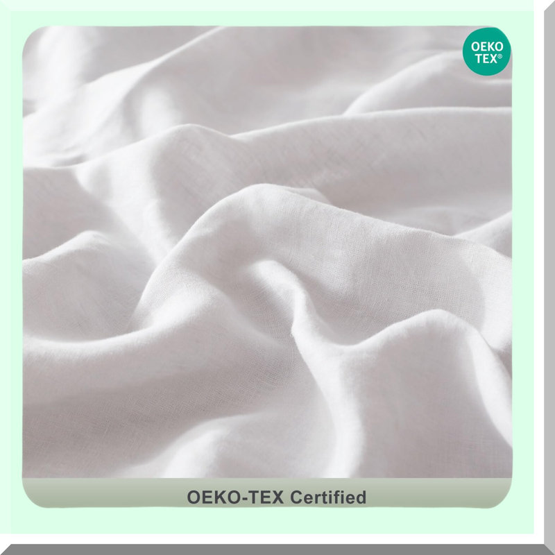 CoolBreeze Linen Pillowcase Set - 100% Breathable Stone Washed Pillow Cases (Pack of 2) with Envelope Closure., White