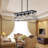 Adjustable 5-Light Farmhouse Industrial Linear Pendant Light White-1689036451