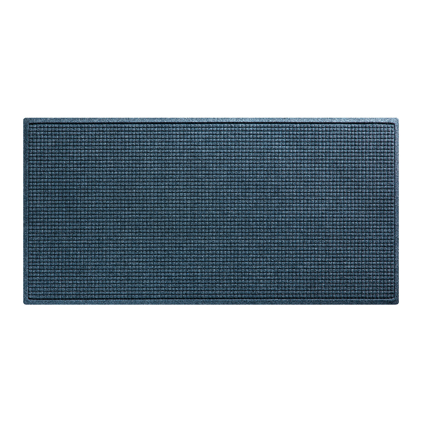 WaterHog Squares Indoor Outdoor Door Mat, Rectangle 3' x 5', Navy