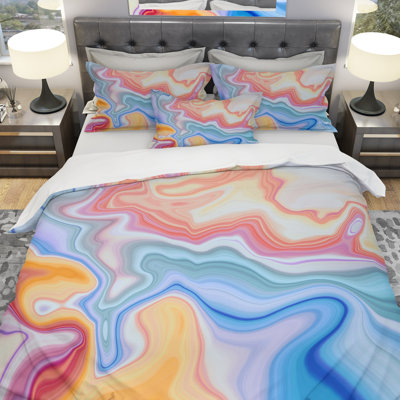 Ensemble de housse de couette marbré designart