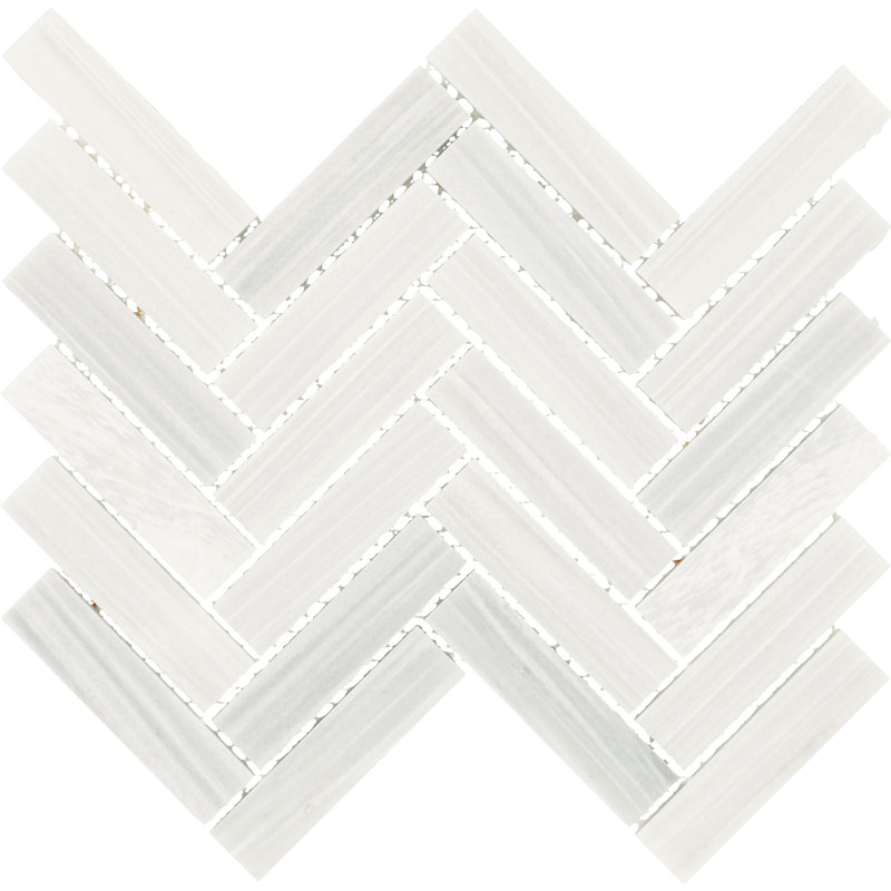 Daltile Fonte 1 x 4 mosaïque à chevrons (10 pièces par carton) (6,50 pieds carrés par carton), gris