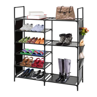 Yitahome  Metal Shoe Cabinet 4 Tiers For Entryway Shoe Organizer In White