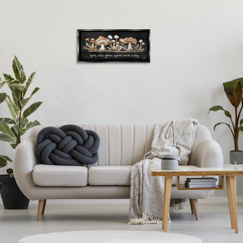 Cadre flottant Grow Your Own Way, design par Marla Rae, H 11 po x l 25 po, Cadre flottant noir de jais