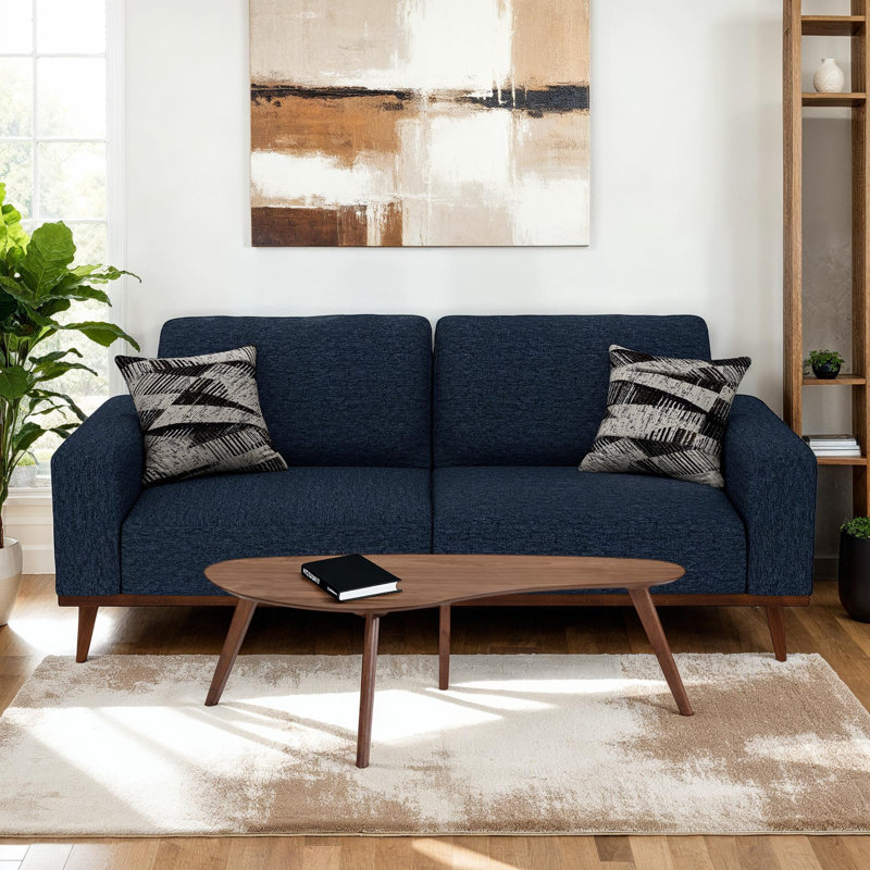 Canapé rembourré avec table basse moderne brune, Marine