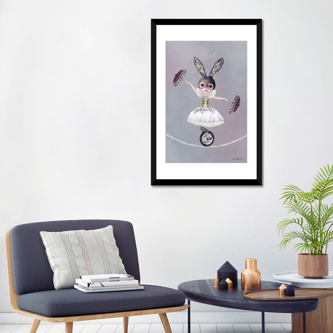 " Miss Lily Rabbit Riding A Unicycle On A Tightrope At The Circus " by Amanda Greenwood East Urban Home Mat 