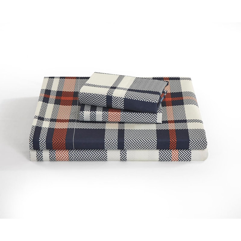 Microfiber Plaid Sheet Set, King