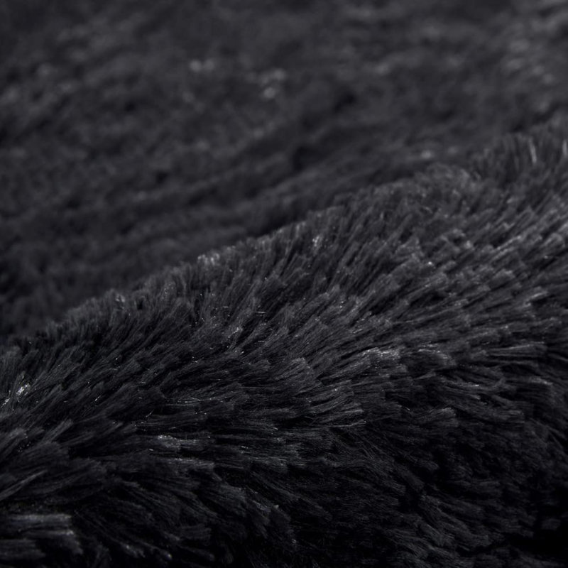 Irimia Modern Shaggy Black Indoor / Outdoor Living Room Non Slip Area Rug, Runner 80 x 300cm
