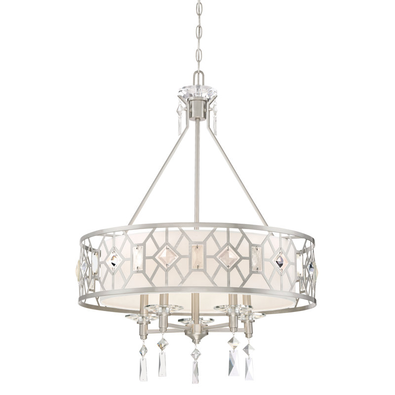 Lustree tambour 5 lumières avec accents en cristal Cauthen